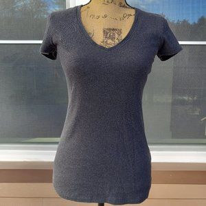 Banana Republic Grey Cotton V Neck Tee